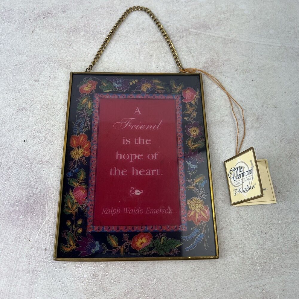 Via Vermont Artistry In glass Ralph Waldo Emerson Friendship Quote Wall‎ Hang